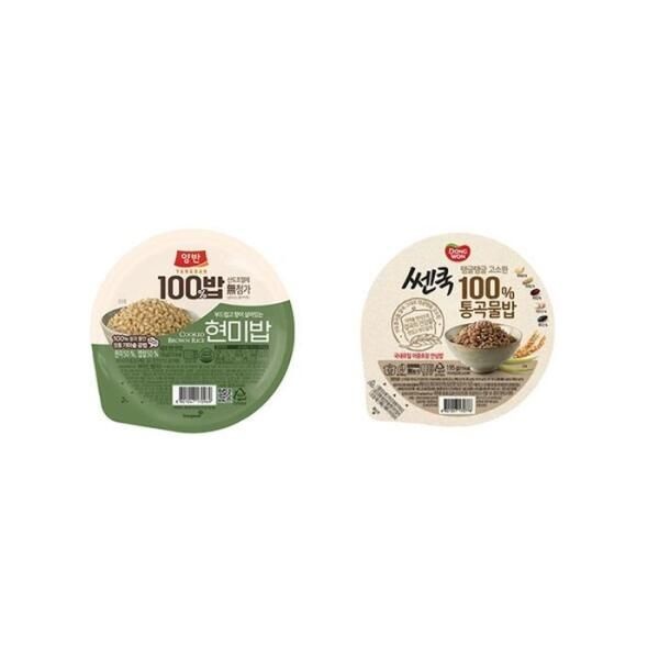 [셀러허브 식품] 양반 현미밥 130g 24개 + 쎈쿡 통곡물밥 195g 24개