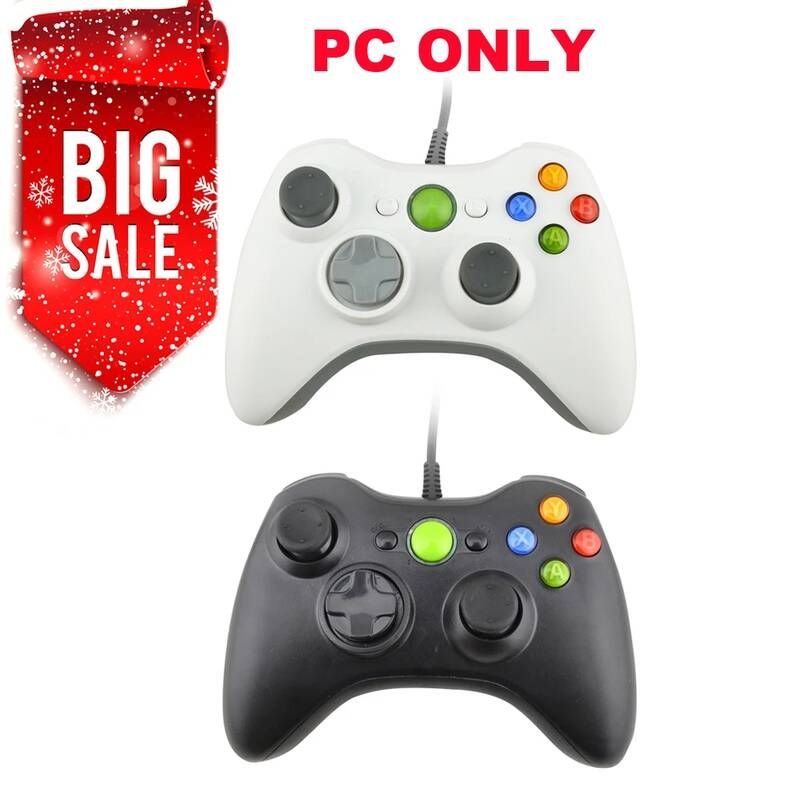 UnKnown [해외] 엑스박스패드 교체 하우징 케이스 액세사리 XBOX컨트롤러 유선 PC 360 게임 패드 USB 컨트롤러 조이스틱 xbox pc와 호