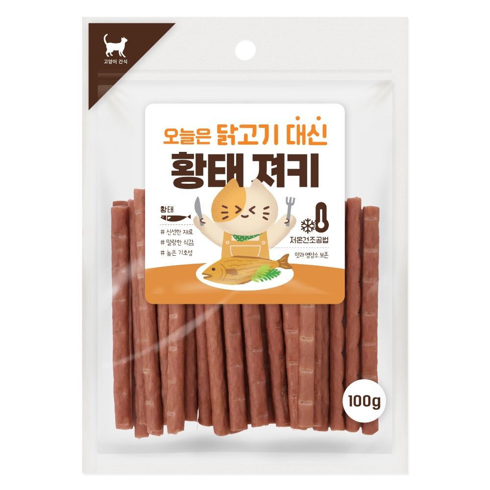 ㈜에이치디씨 오늘은 닭고기 대신 황태 져키 50g 고양이 국내산 간식