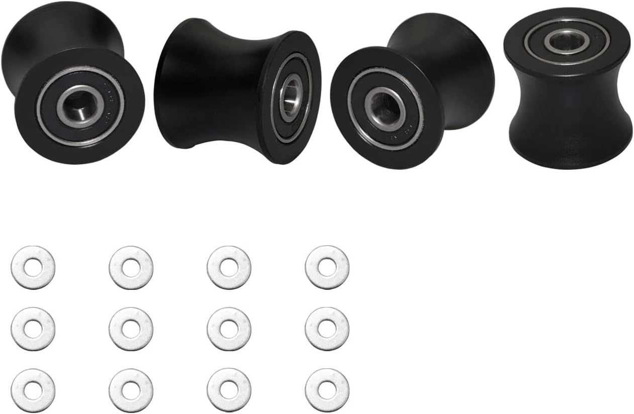 FRECCU Total Gym 교체용 4개 휠/롤러 세트 / DLX, DLX II, III, Adv Pilates, Pilates Pro 2500, 3000, 4000, 570, 2000 모델 호환 (Black)