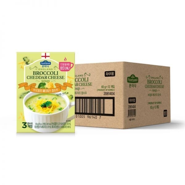 폰타나 브로콜리체다치즈 컵수프 60g(20gx3ct)x12 한끼 혼밥 캠핑 식사