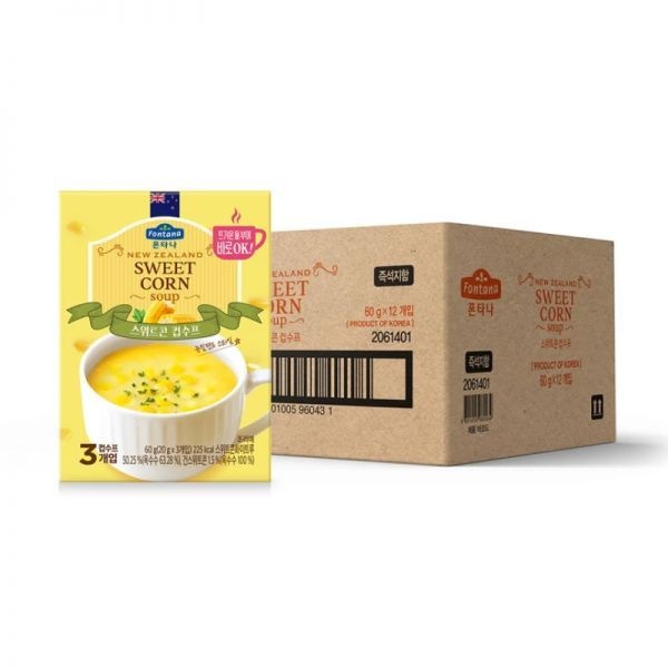폰타나 스위트콘컵수프60g(20g x 3ct) 12 한끼 혼밥 캠핑 식사