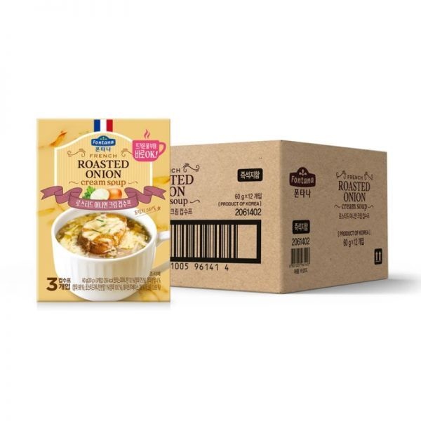 폰타나 로스티드어니언크림컵수프60g(20gx3)x12 한끼 혼밥 캠핑 식사