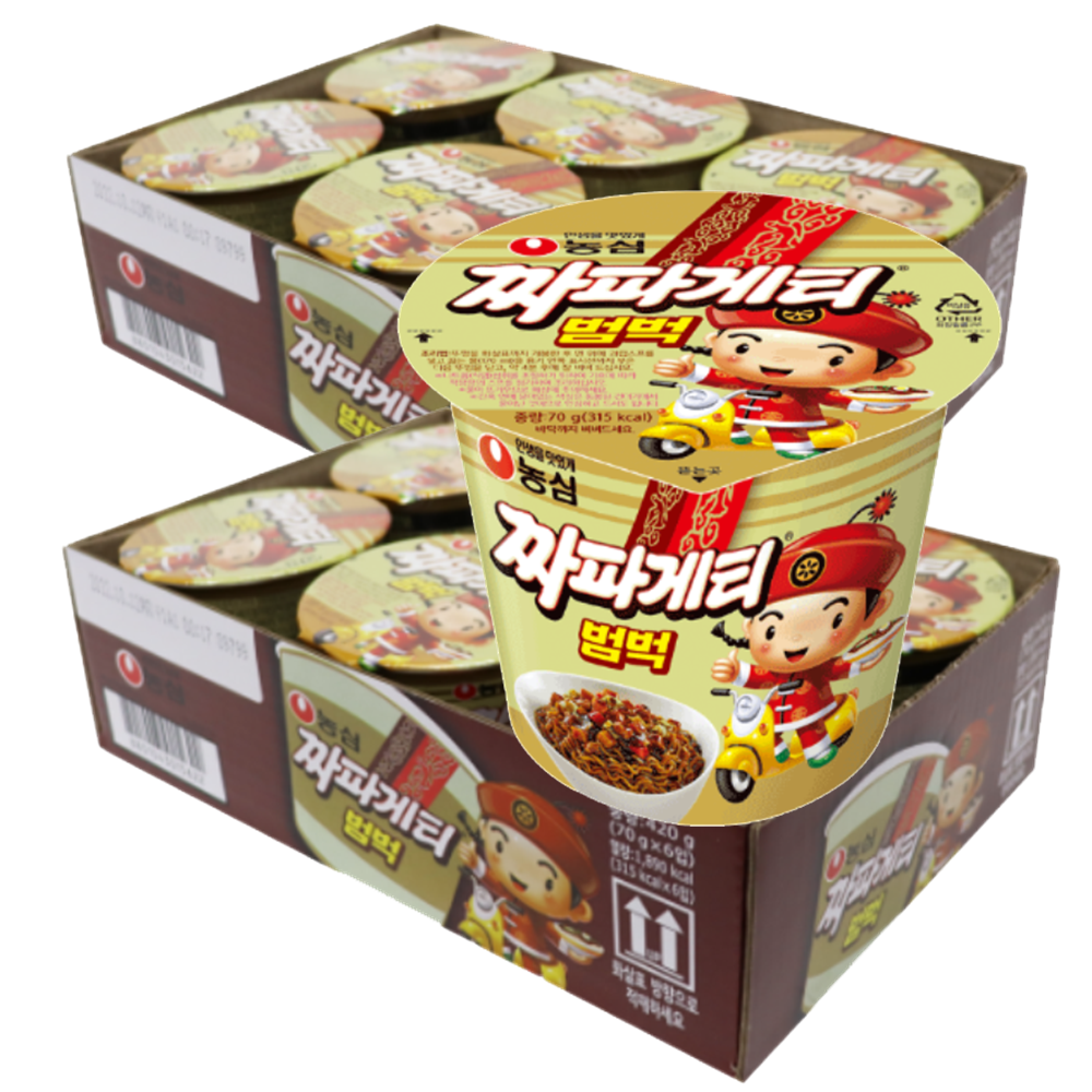 농심 짜파게티범벅 70g 짜장 컵라면 미니 12개 국민 라면