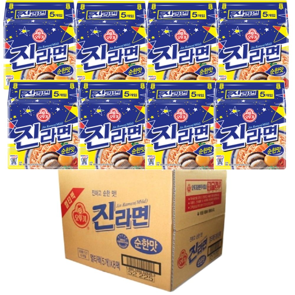 진라면 오뚜기 순한맛 120g 40개 봉지 멀티팩 1박스 국민라면 식사대용 캠핑