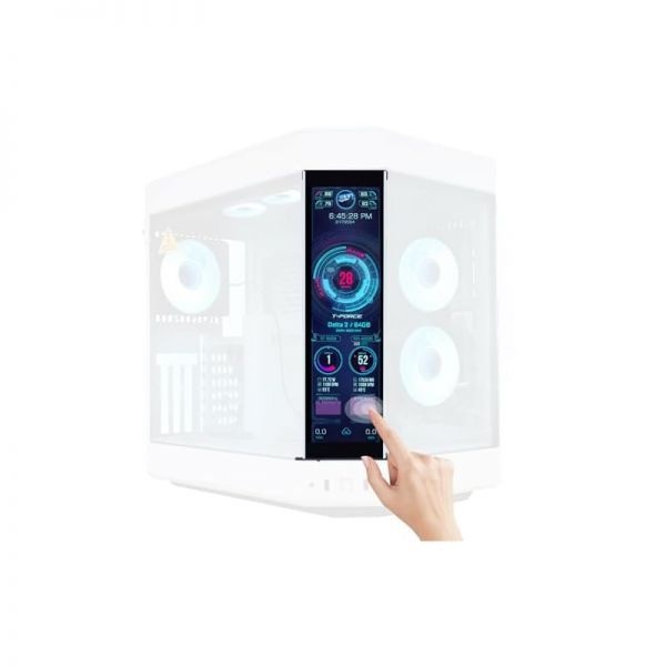 GeeekPi [해외] GeeekPi 12.6인치 IPS LCD 터치스크린 모니터 FHD 1920x515 디스플레이 Hyte Y60 PC 케이스 CPU GPU 보조 패널로 내장 듀얼 스피