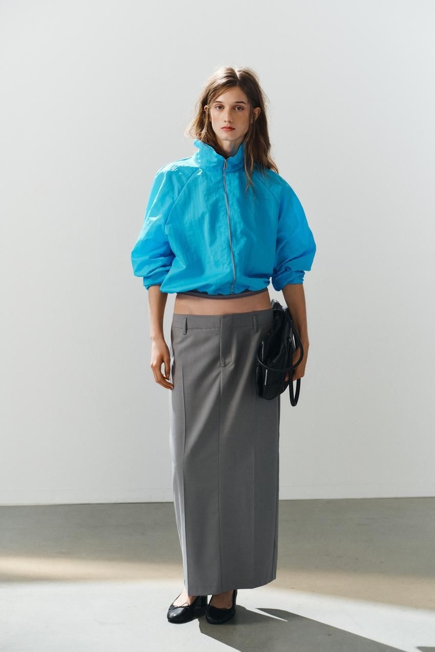 자라 ZARA 테크니컬 패브릭 지퍼 자켓 재킷 - 터키블루 4749/724/483 71Y283 25L701