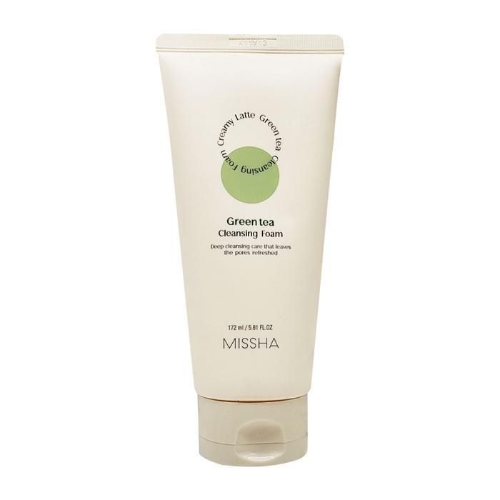 MISSHA 크리미 라떼 클렌징 폼 녹차 172ml 모공 피지 케어 1개 Ss