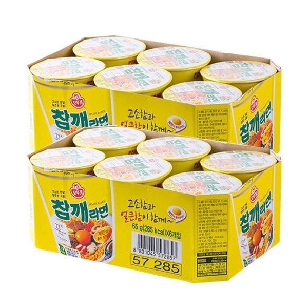 오뚜기 참깨 라면 작은컵 박스 컵라면 6입 2개 국민