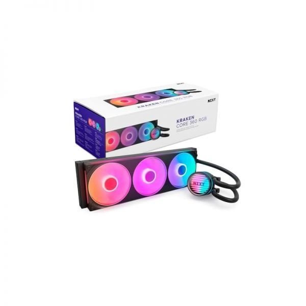 [해외] NZXT Kraken Core 360 RGB 일체형 CPU 수랭 쿨러 360mm 라디에이터 싱글 프레임 팬 AMD AM5 AM4 Intel LGA 1851 1700 1200 115X 소켓 호