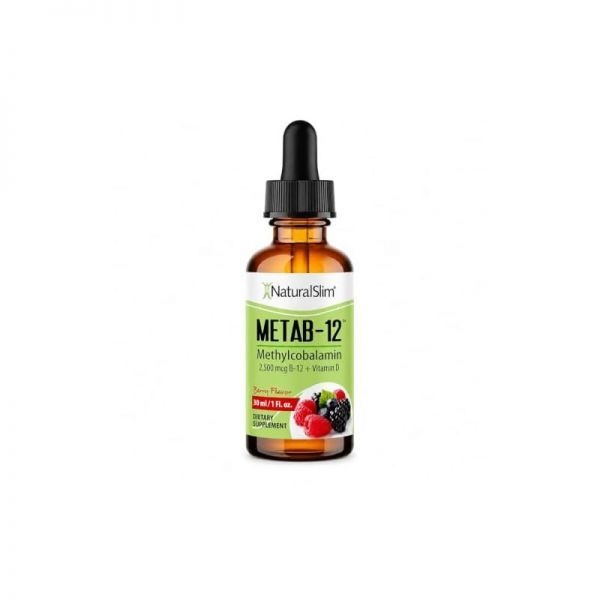 [해외] 내추럴슬림 액상 비타민 B12 (비타민 D 함유) - 메타브-12 메틸코발라민 2500mcg B12 설하정 - 신진대사, 에너지 및 면역