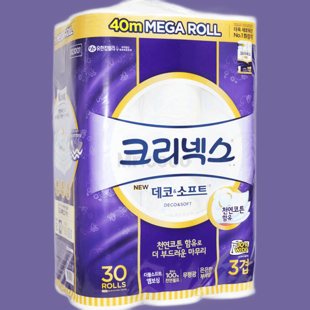 코스트코휴지 데코앤소프트 크리넥스 화장지 3겹 40m 30롤 (데코앤소프트 화장지 3겹 40m 30롤)