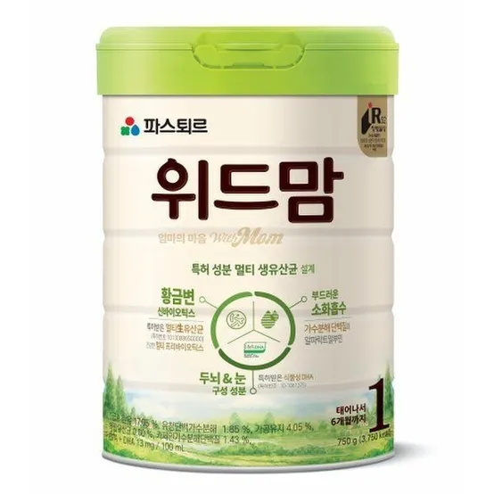 파스퇴르 무항생제 위드맘 아기 분유 1단계 750g 1캔 GST