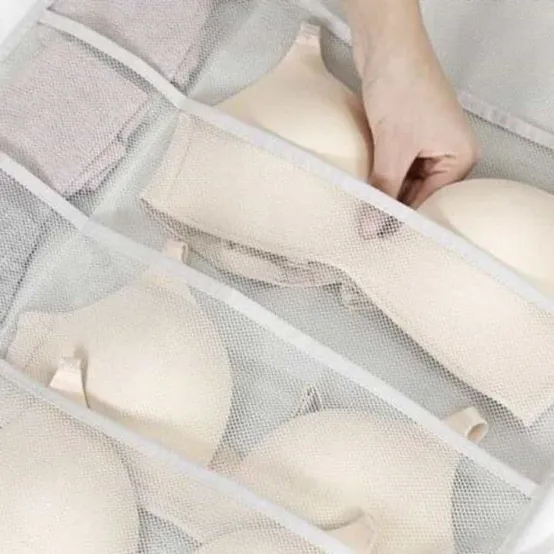 옷걸이형 속옷 정리함 무타공 베이지