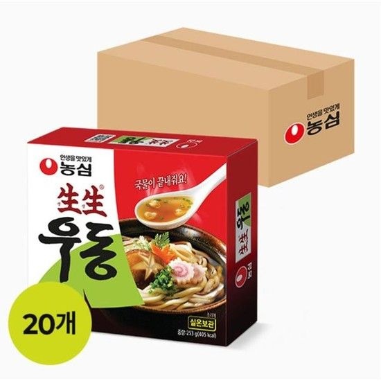 농심 미으 생생우동면(봉지)253gX20개입(1 라면 (52191137)