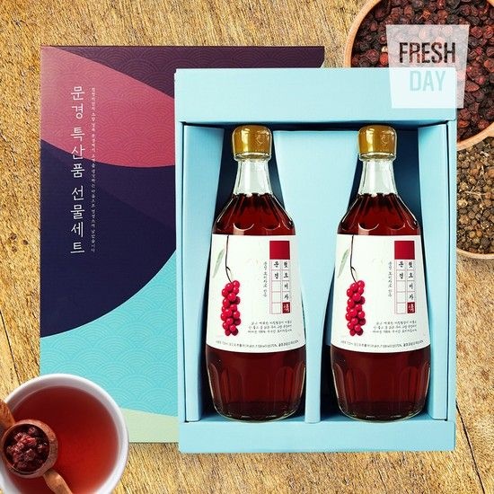 국내산 문경 오미자 청 원액 선물세트 700ml*2병