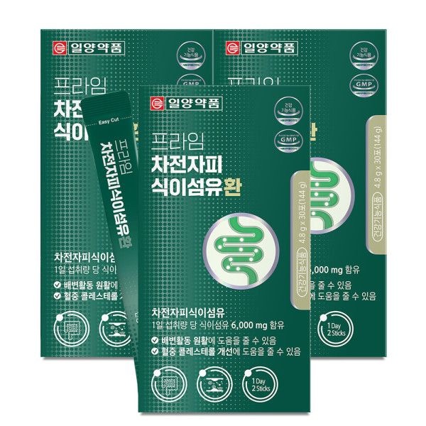 일양약품 프라임 차전자피 식이섬유환 30포 X 3개 목넘김이 편한 소형환 배변활동 콜레스테롤 동시케어