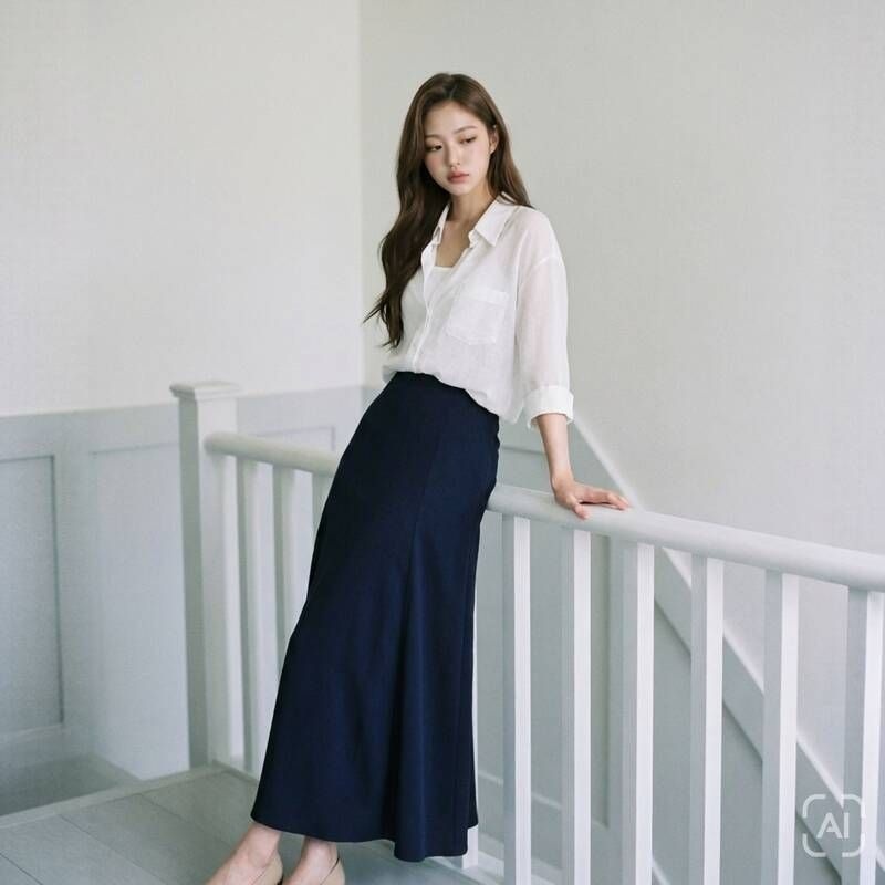 아이잗컬렉션 새틴 플레어 롱스커트 CS5E0SK631 R6S9T2V4 Y5Z8A3B1