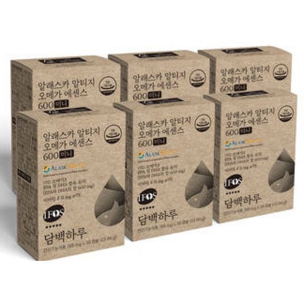 담백하루 알래스카 알티지오메가 에센스 600 미니 180캡슐 6개월 6박스 비타민E 11mg