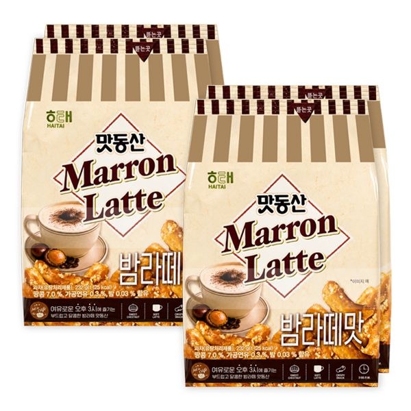 해태 맛동산 밤라떼맛 (232gX2번들) x2 스낵 봉지과자 신상 커피