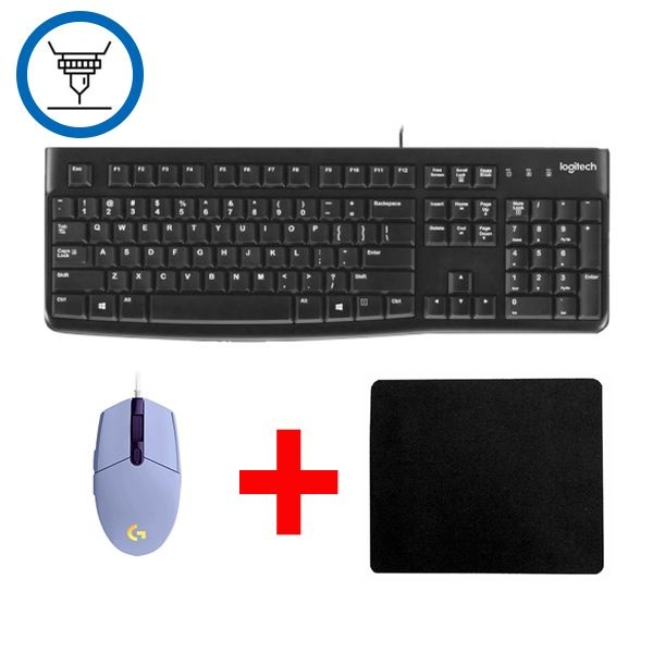 패드+긱인(인쇄)서비스 로지텍 K120 + G102 2세대 정품박스 라일락 USB 키보드 마우스 세트 키스킨포함