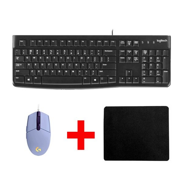 패드증정 로지텍 K120 + G102 2세대 정품박스 라일락 USB 키보드 마우스 세트 키스킨포함
