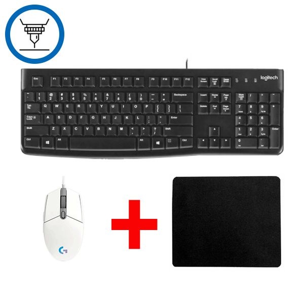 패드+긱인(인쇄)서비스 로지텍 K120 + G102 2세대 정품박스 화이트 USB 키보드 마우스 세트 키스킨포함k