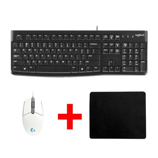 패드증정 로지텍 K120 + G102 2세대 정품박스 화이트 USB 키보드 마우스 세트 키스킨포함k