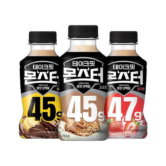 [딜크릿] 테이크핏 몬스터 고함량 단백질 3종 350ml X 6입+6입 총12입 골라담기