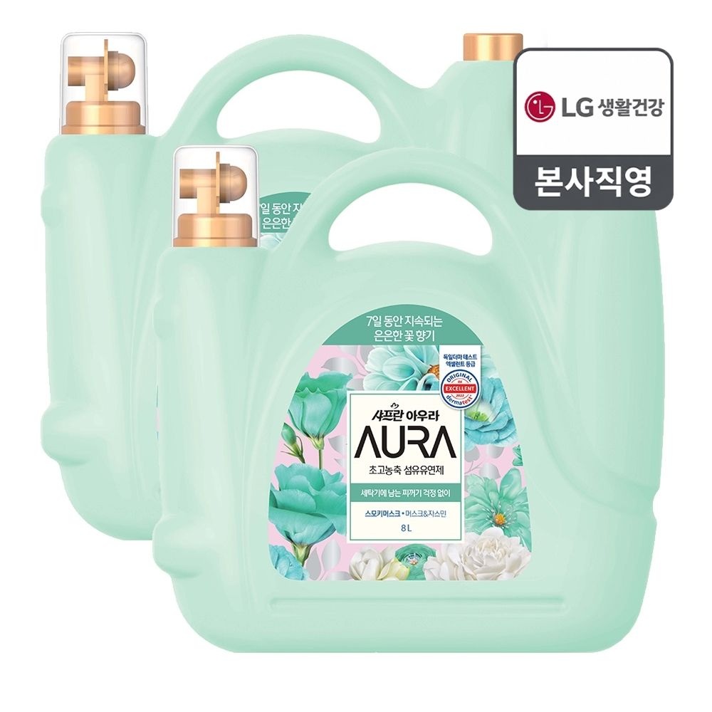 아우라 섬유유연제 스모키머스크 8L X 2개
