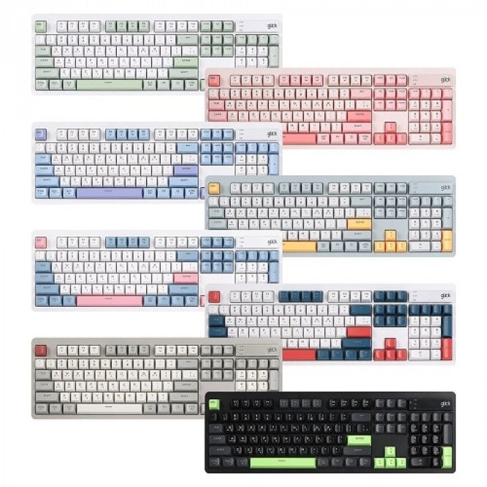 [오늘출발] 지클릭커 OFFICEPRO WK50 사일런스 M RGB 무소음 방수 무선 블루투스 키보드 104 (Coral)