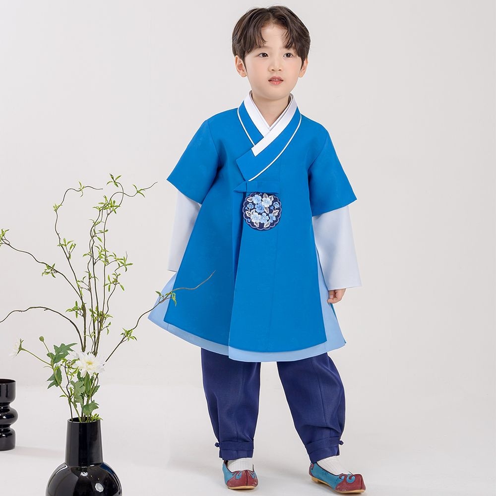 (주)명성 한예빔 HB80015 청운도령 남아 아동 한복 어린이집 설날 추석빔 블루