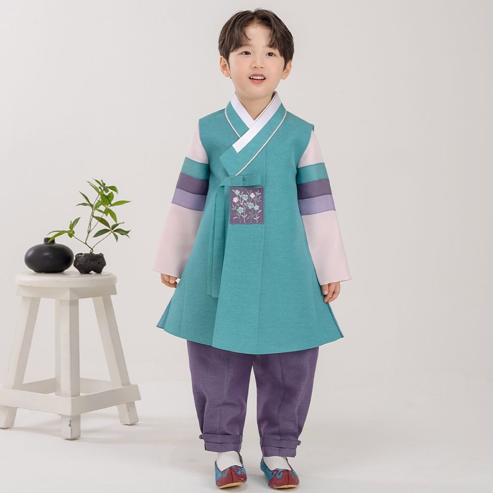 (주)명성 한예빔 HB80016 비취선비 남아 아동 한복 어린이집 설날 추석빔 민트