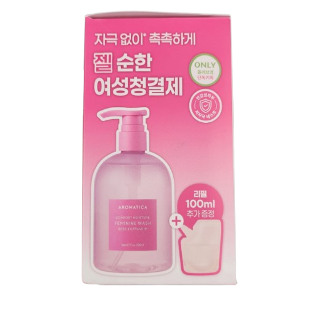아로마티카 컴포트 모이스처 여성청결제 로즈,제라늄 200ml 리필 기획