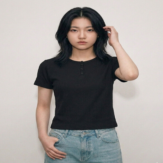 행텐틴즈 여아 슬림핏 웨일 헨리넥 반팔 티셔츠100(14570-131-419-05)