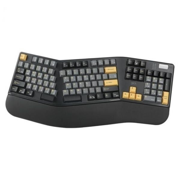 지클릭커 EK600 인체공학 무선 기계식 키보드 샌드옐로우블랙