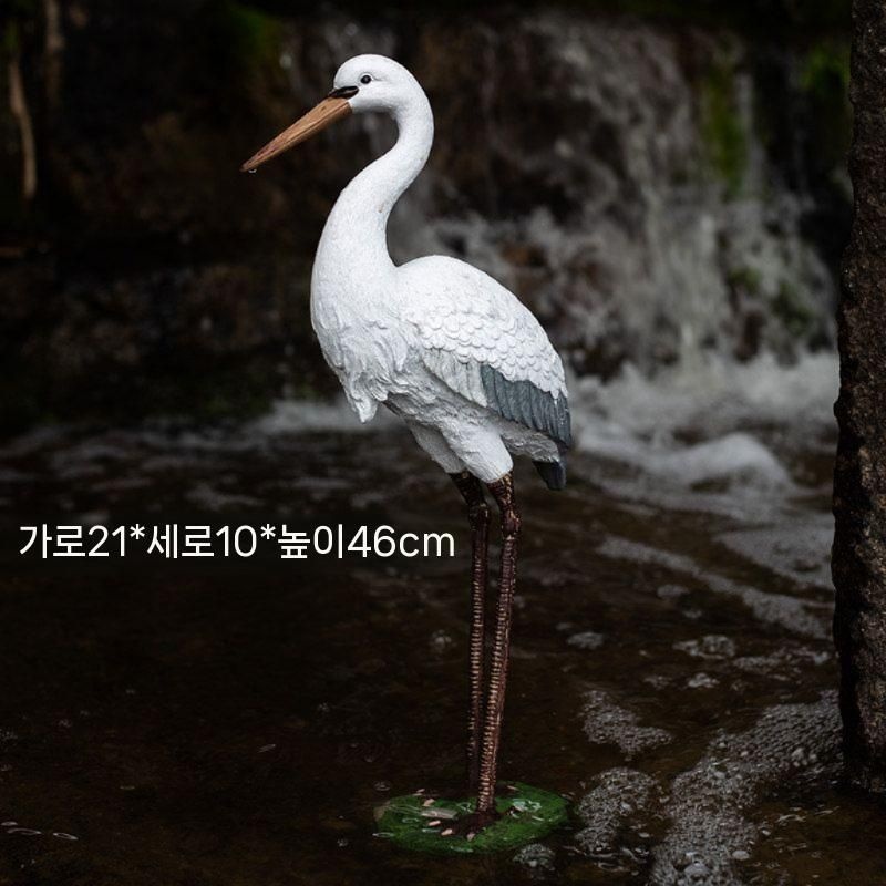 중국산 [해외] 백로 조형물 정원 연못 야외 장식용 수지 동물 조각품 조경 공원