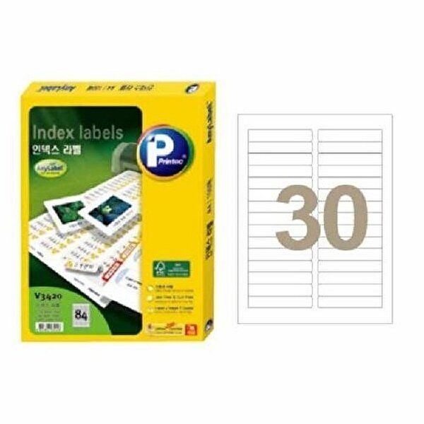 고품질 라벨지 파일 인덱스용 V3450 30칸 20매 프린텍 라벨용지 라벵용지 스티커라벨지 A4라벨지 W6F39EE