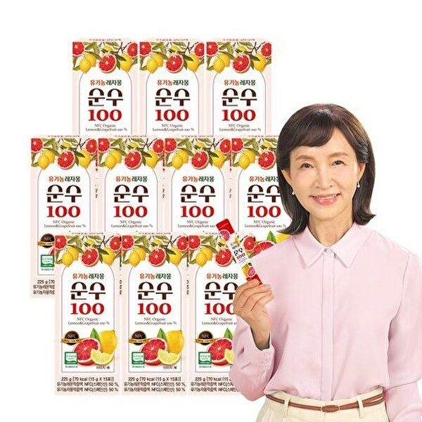 [지니트레저]유기농레몬자몽즙 레자몽순수100 10박스(150포) 정애리레자몽 NFC착즙