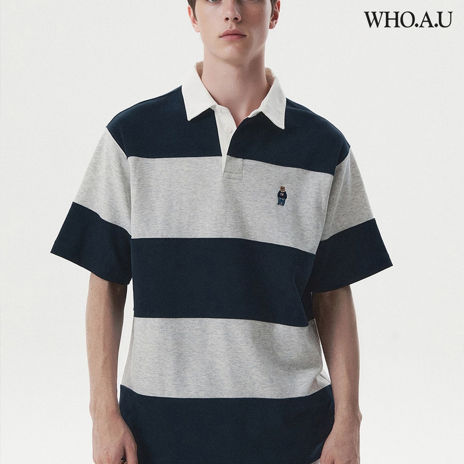공용 Steve Colorblock Collar T-Shirt (티셔츠) WHHAG2421U