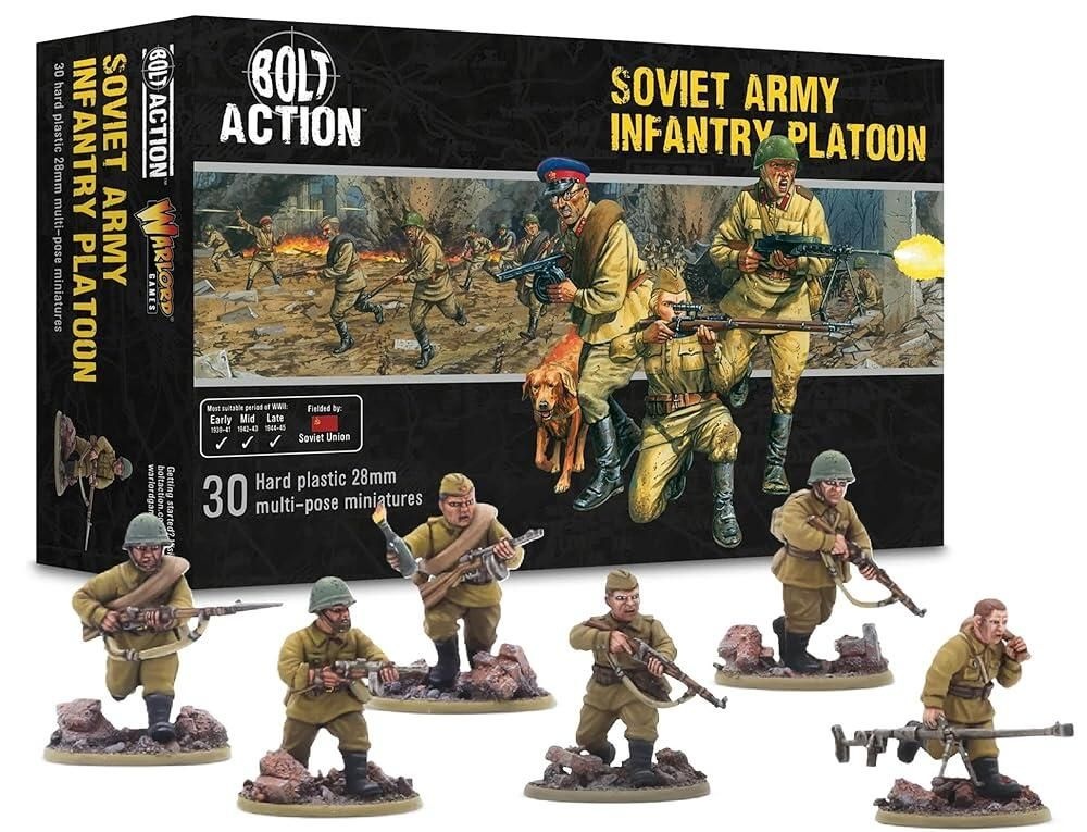 Warlord Games [해외] Warlord Games 소련 육군 보병 소대 - 볼트 액션 28mm 스케일 플라스틱 미니어처 매우 디테일한 2차 계 대전 [호환]