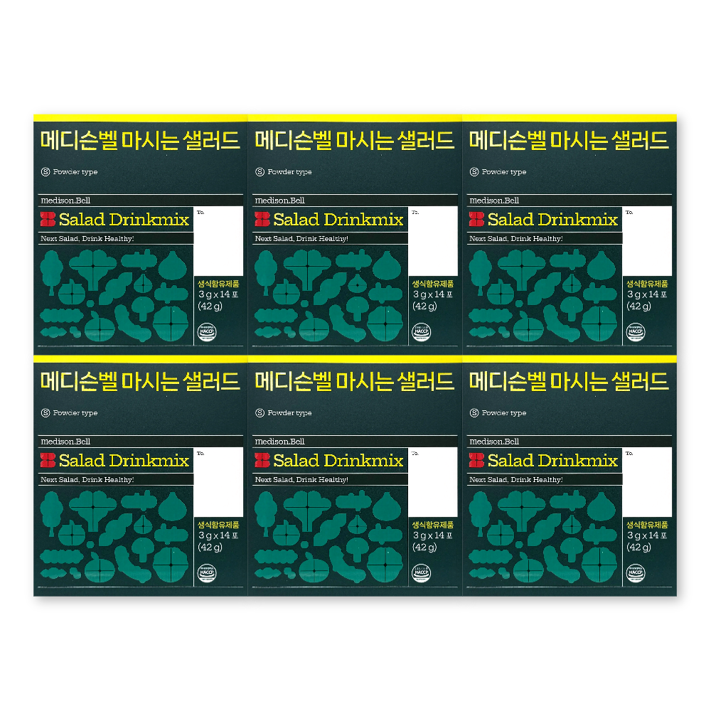 메디슨벨 마시는 샐러드 3g X 14포 6박스 전참시 야노시호 식이섬유 영양제 하루야채