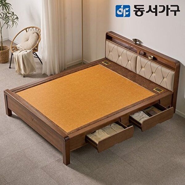[동서가구][가죽수납]편백나무 인볼브 황토 흙침대 Q 퀸 DF645665