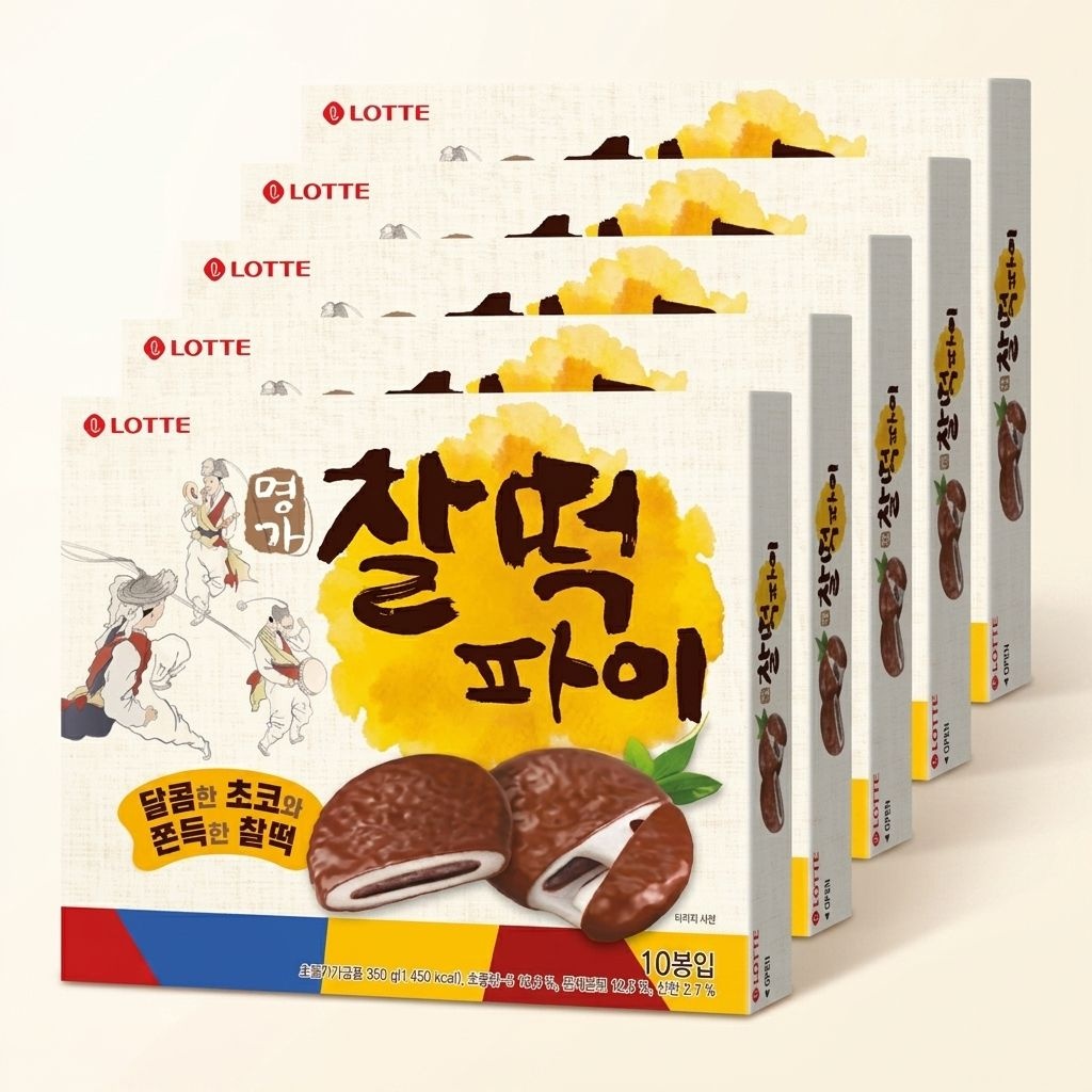 롯데제과 간식세트 명가찰떡파이 350g 5개