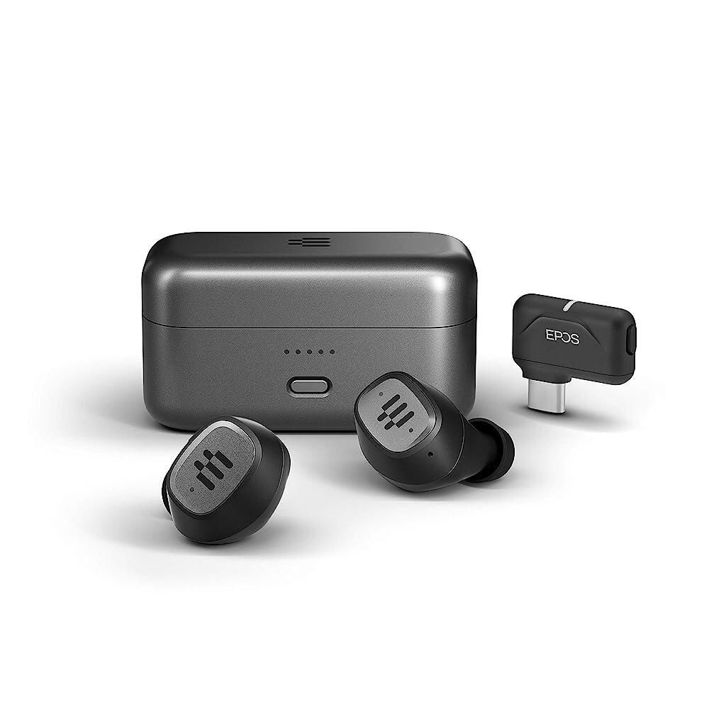 [해외] EPOS GTW 270 하이브리드 무선 게이밍 이어버즈[호환] 블루투스 USB-C 동글 소음 감소 클로즈드 디자인 듀얼 마이크 인