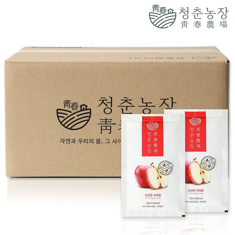 청춘농장 신선한 사과즙 120포 실속형