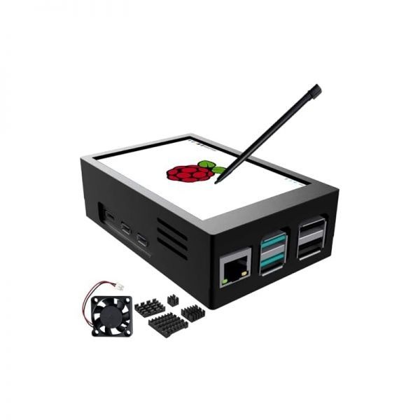 [해외] CUQI 라즈베리파이 디스플레이 5 케이스가 포함된 3.5인치 터치스크린 미니 팬과 방열판이 480x320 TFT LCD 60 FPS 모니터