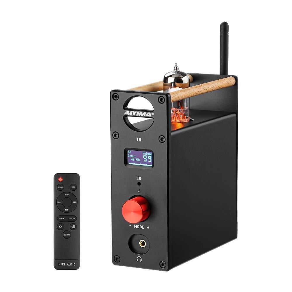 [해외] AIYIMA T8 6N3 디지털 튜브 프리앰프 블루투스 5.0 하이파이 헤드폰 디코더 PC-USB DAC APTX 가정용 무선 수신기 오디오 스