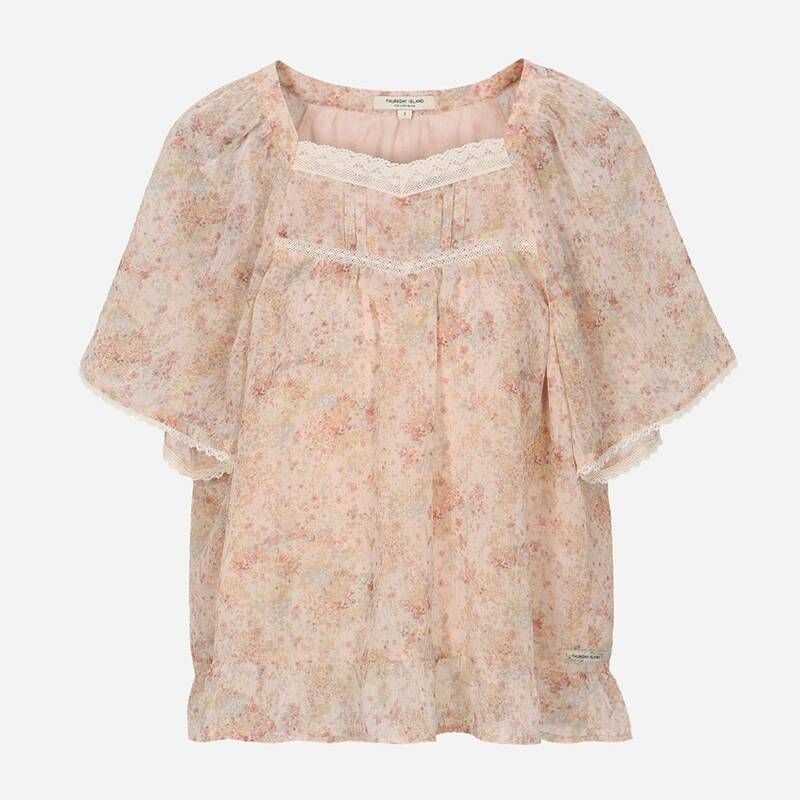 써스데이아일랜드 레이스 믹스 쉬폰 블라우스 T264MBL241W K4L9M2N5 E6F8G3H1
