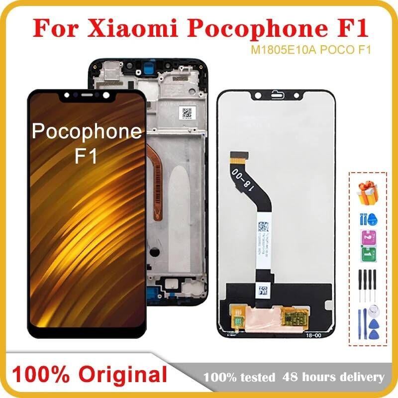 Uniaux [해외] 스마트폰 액정 교체 부품 샤오미 포코폰 F1 LCD 포코 디스플레이 10 터치 스크린 디지타이저 어셈블리 6.18 인치 오